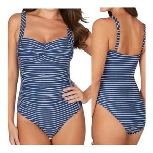 Niptuck one piece Joanne twist front striped bathing suit. Size 6 Australia